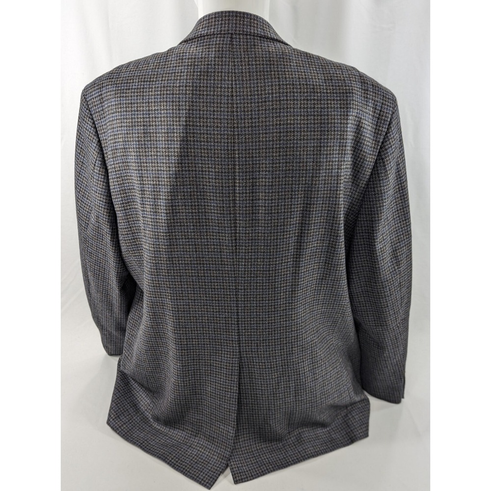 Chaps Ralph Lauren Blazer Suit Jacket Soft Wool Houndstooth Subtle Plaid 48R EUC - Picture 6 of 13